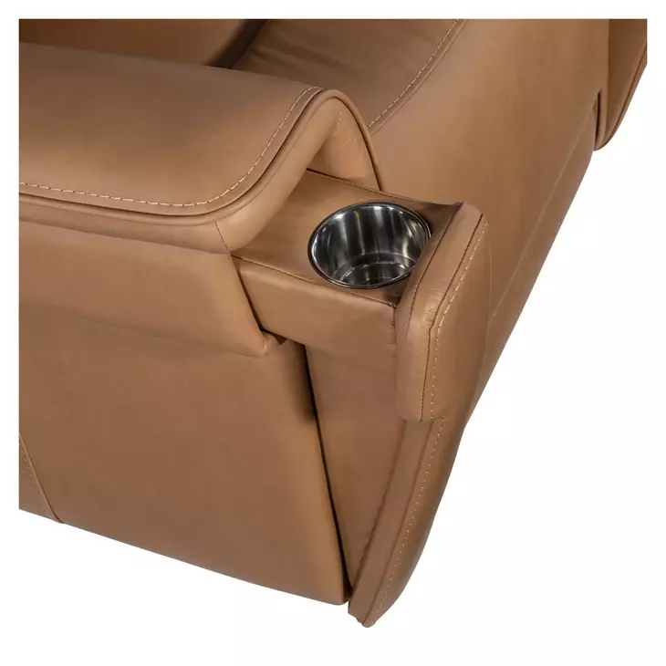Celeste Sahara Sandalwood Leather Zero Gravity Power Reclining Living Room Set With Power Headrest