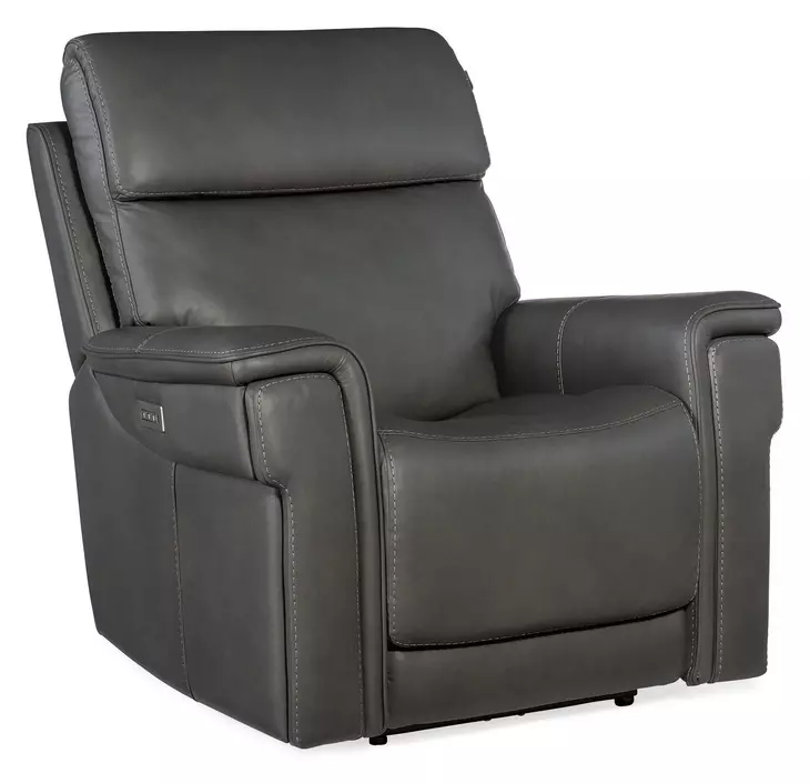 Celeste Sahara Dorian Gray Leather Zero Gravity Power Recliner With Power Headrest
