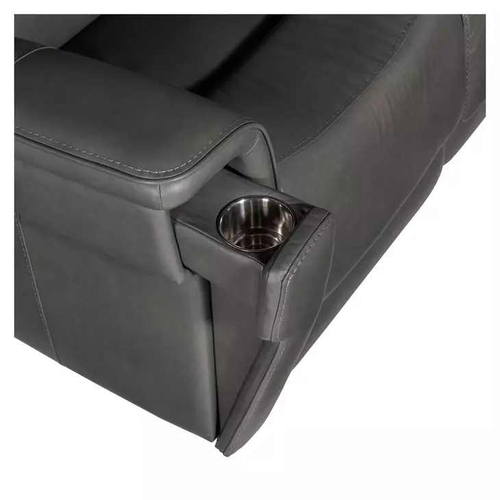Celeste Sahara Dorian Gray Leather Zero Gravity Power Reclining Living Room Set With Power Headrest