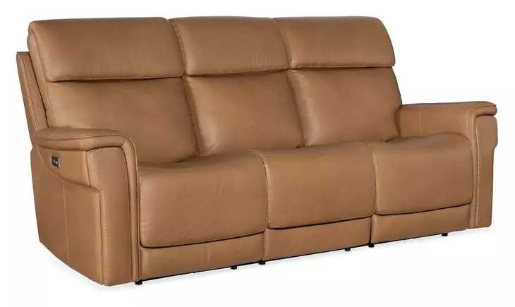 Celeste Sahara Sandalwood Leather Zero Gravity 90" Power Reclining Sofa With Power Headrest