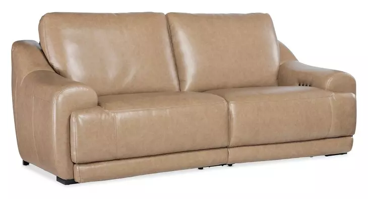 Wayward Latte Leather 92" Power Reclining Sofa with Power Headrest