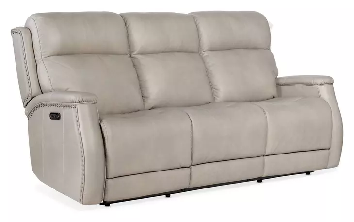Selene Sahara Ash Leather Zero Gravity 78" Power Reclining Sofa With Power Headrest