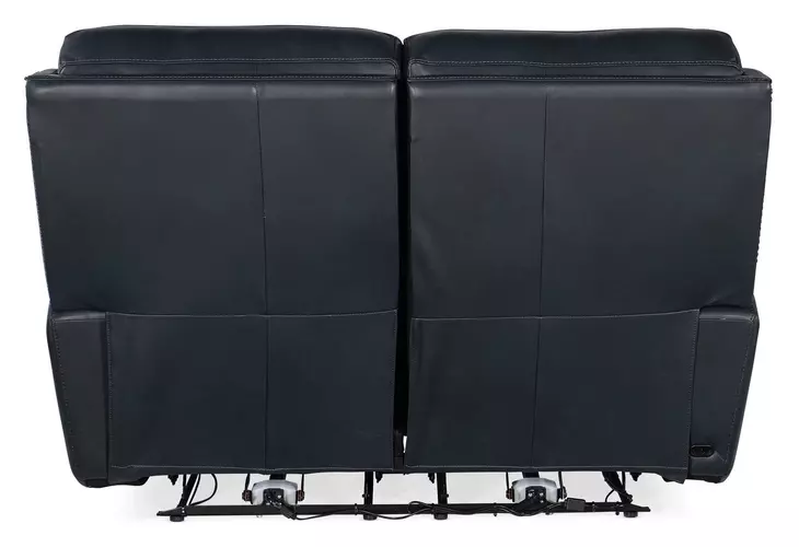 Elspeth Salvo Denim Leather Zero Gravity Power Reclining 59" Loveseat With Power Headrest