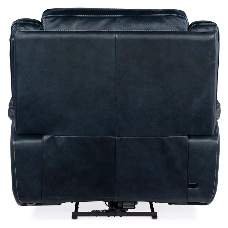 Arthur Cosmos Cobalt Leather Lay Flat Power Recliner With Power Headrest And Lumbar