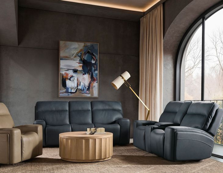 Ember Blue 91" Power Reclining Sofa with USB Charging