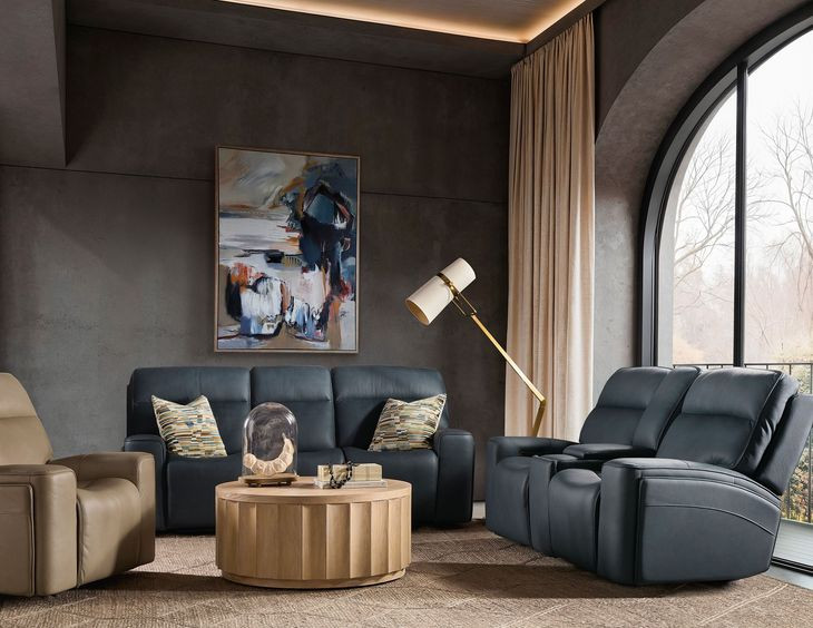 Ember Blue 91" Power Reclining Sofa with USB Charging