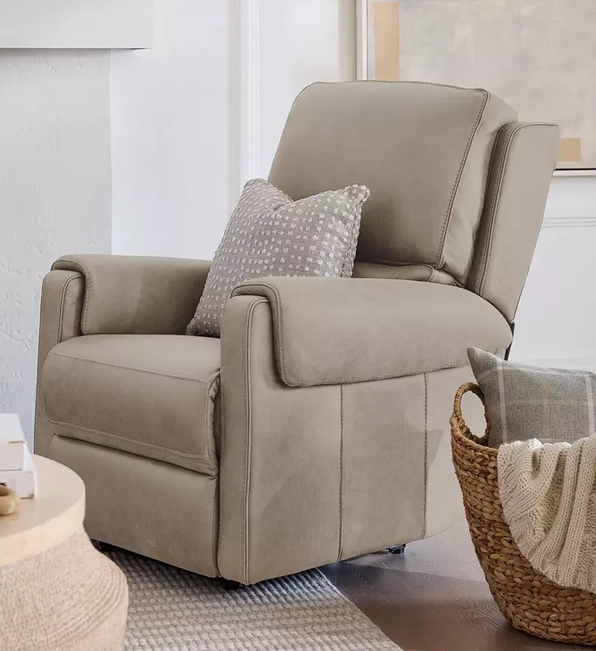 Somers Dark Taupe Power Recliner with Power Headrest