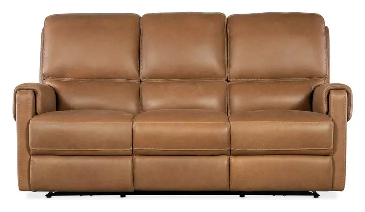 Somers Light Brown 79" Power Reclining Sofa with Power Headrest