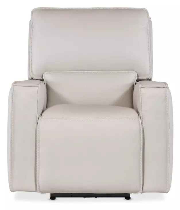 Miles Gray Leather Zero Gravity Power Recliner With Power Headrest