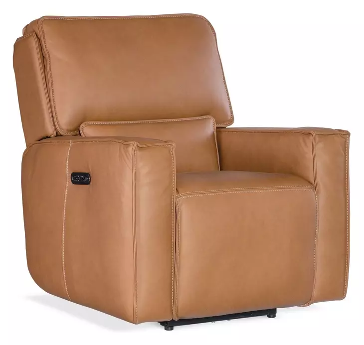 Miles Brown Leather Zero Gravity Power Recliner With Power Headrest