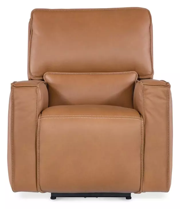 Miles Brown Leather Zero Gravity Power Recliner With Power Headrest