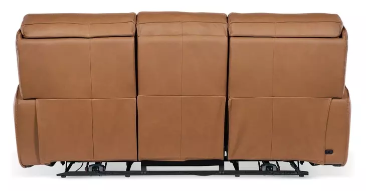 Miles Brown Leather Zero Gravity 84" Power Reclining Sofa With Power Headrest