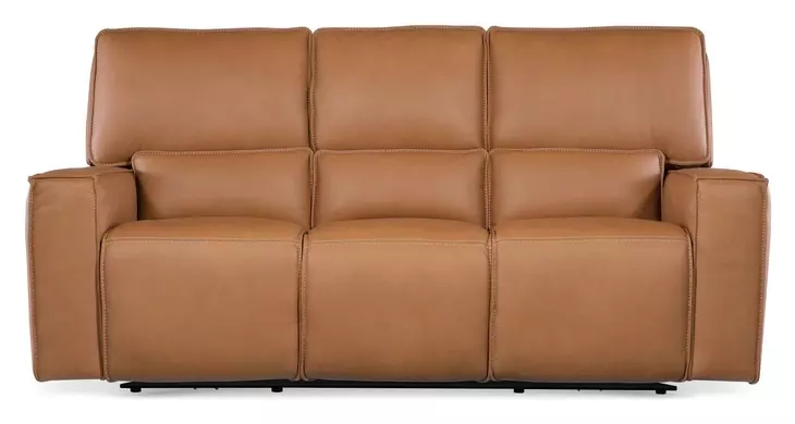 Miles Brown Leather Zero Gravity 84" Power Reclining Sofa With Power Headrest