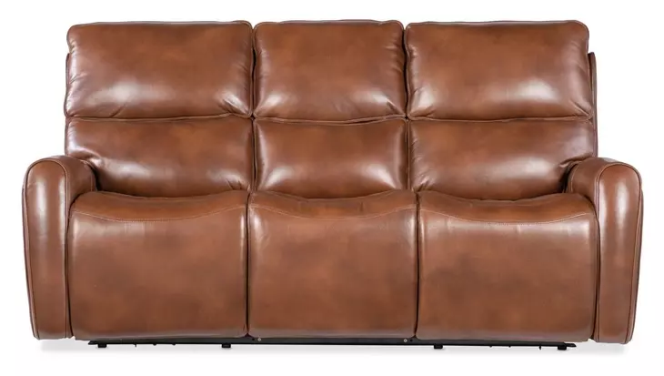 Crosby Brown Leather Zero Gravity 81" Power Reclining Sofa with Power Headrest And Lumbar