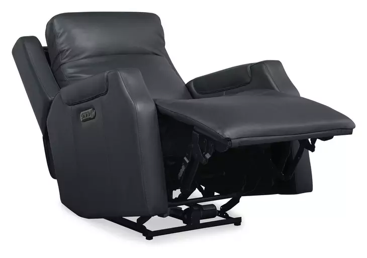 Nelson Salvo Denim Leather Zero Gravity Power Living Room Set with Power Headrest And Lumbar