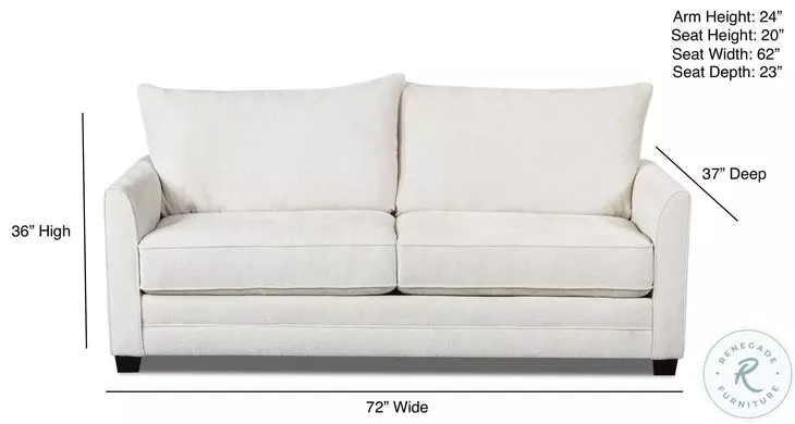 Juniper Hutton Ivory Full Size Memory Mattress Sleeper Sofa