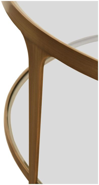 Stacey Antique Brass Round Glass Top Coffee Table