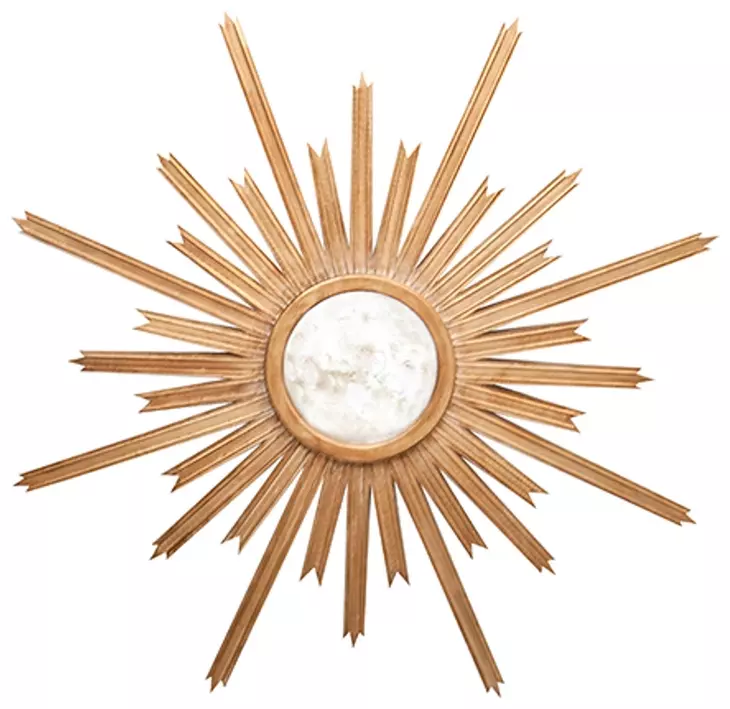 Starlata Gold Leaf With Umber Glaze Starburst Mirror