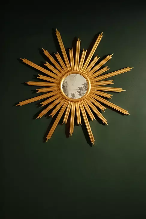 Starlata Gold Leaf With Umber Glaze Starburst Mirror