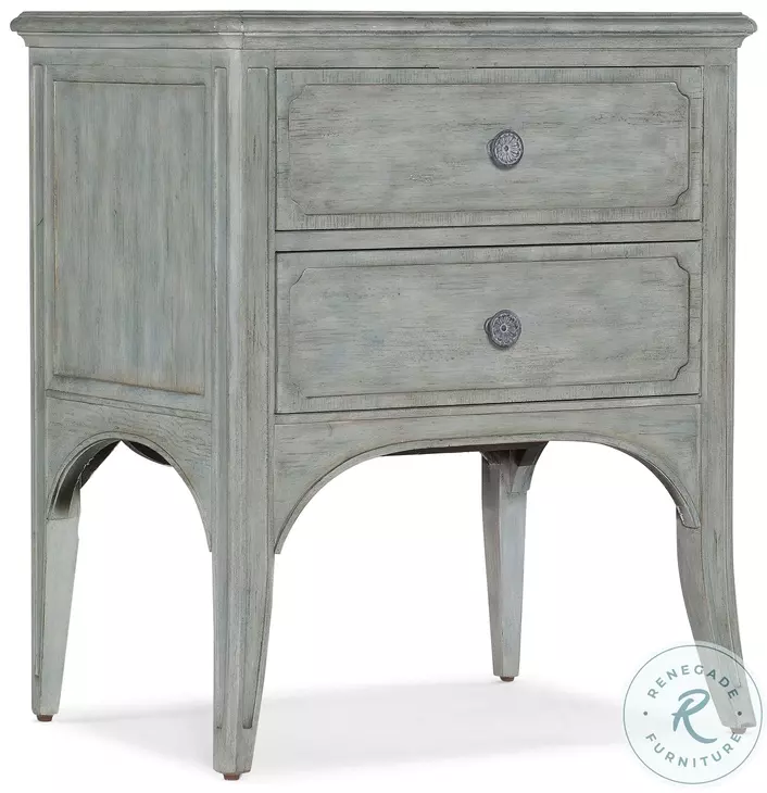 Charleston Waterscape Blue 2 Drawer Accent Table