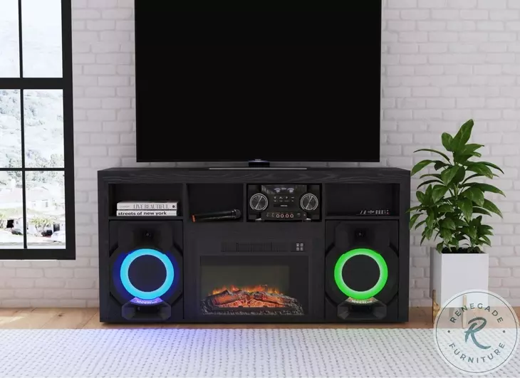 San Andreas Black TV Stand With LED Light