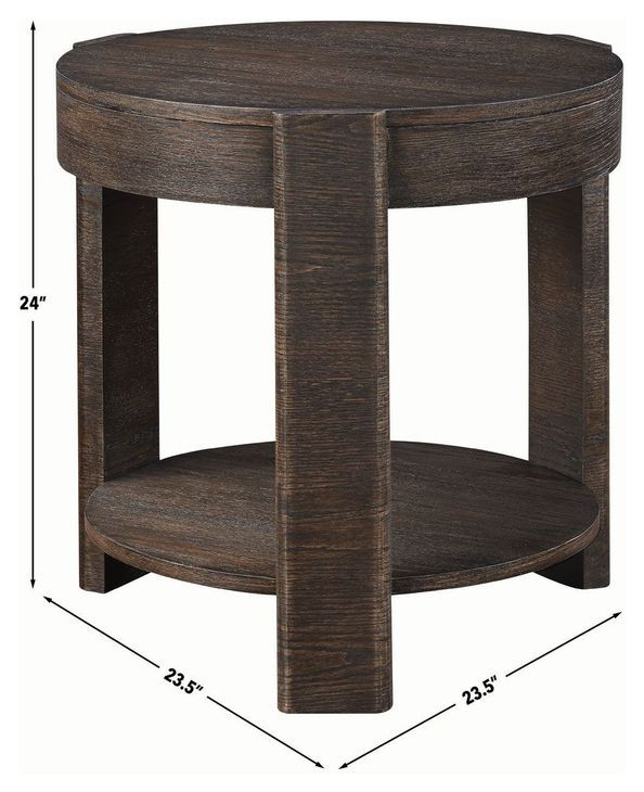 Salina Espresso Round End Table