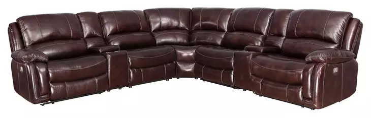 Denver Brown 6 Piece Modular Power Reclining Sectional with USB Charging