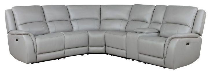 Alexandria Stone 6 Piece Modular Dual Power Reclining Sectional with USB Charging