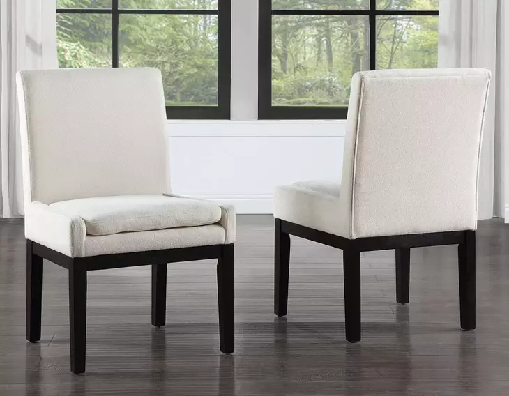 Aubrey Black Upholstered Parsons Chair Set of 2