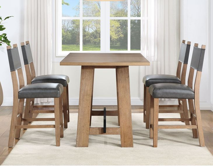 Aubrey Brown Counter Height Dining Room Set