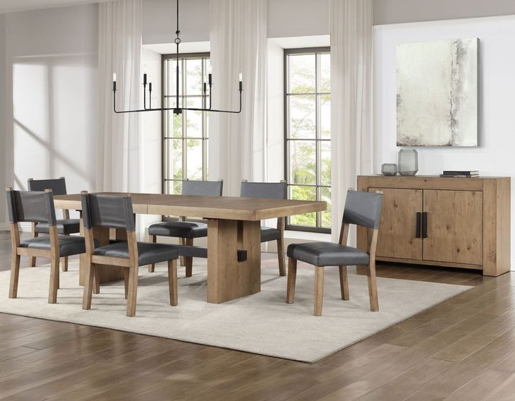 Aubrey Brown Extendable Rectangular Dining Room Set