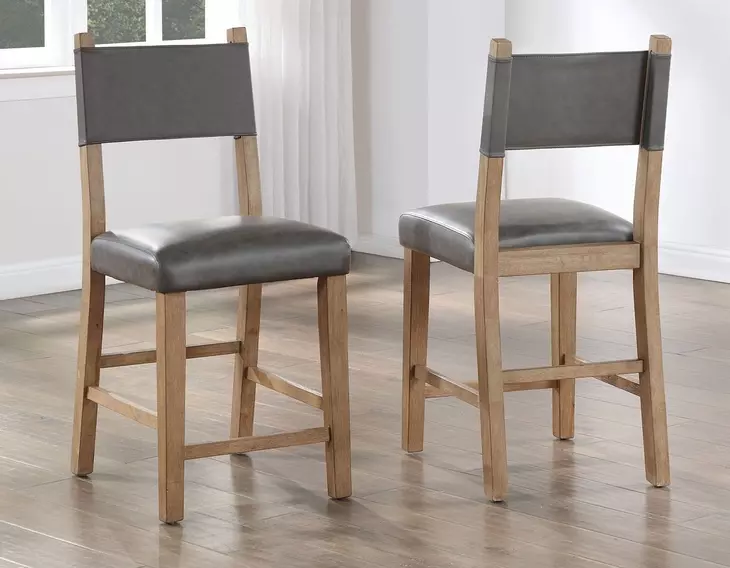 Aubrey Brown and Gray Counter Height Chair Set of 2