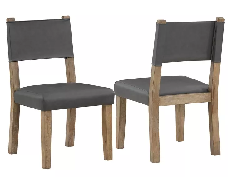 Aubrey Brown Strap Back Side Chair Set of 2