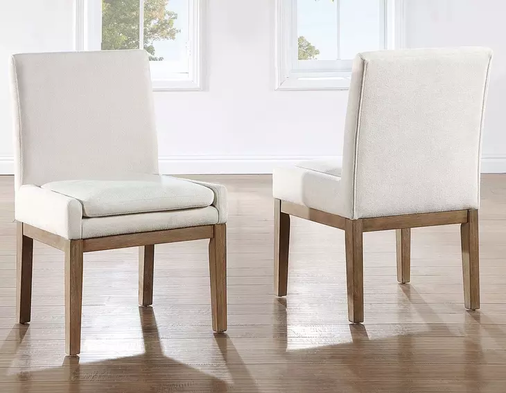 Aubrey White Upholstered Parsons Chair Set of 2