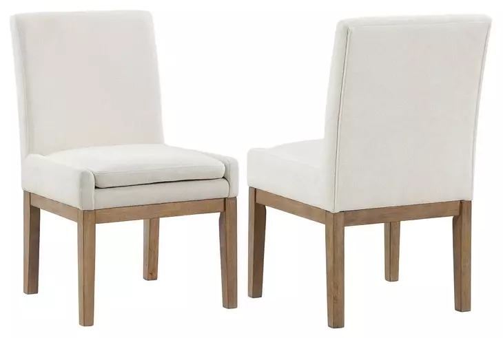 Aubrey White Upholstered Parsons Chair Set of 2
