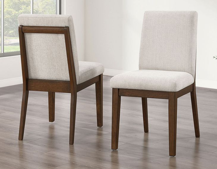 Canton Brown and Beige Upholstered Side Chair Set of 2