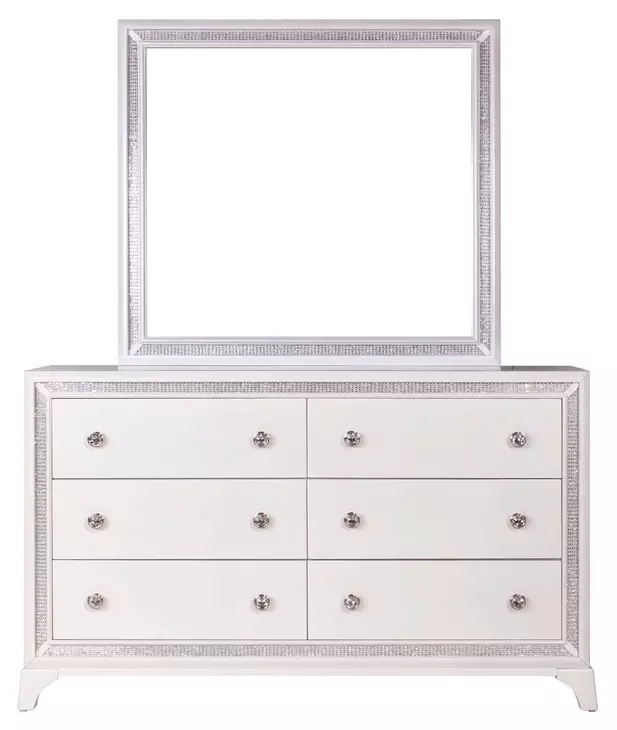 Cassie White 6 Drawer Dresser