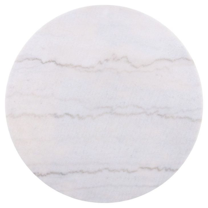 Colvin Black and White Round Marble Top Ocassional Table with Casters