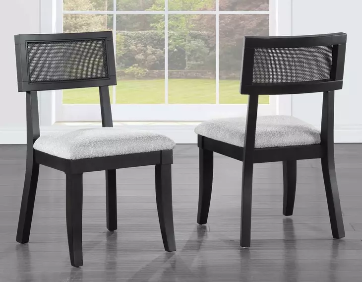 Colvin Black Cane Side Chair Set of 2