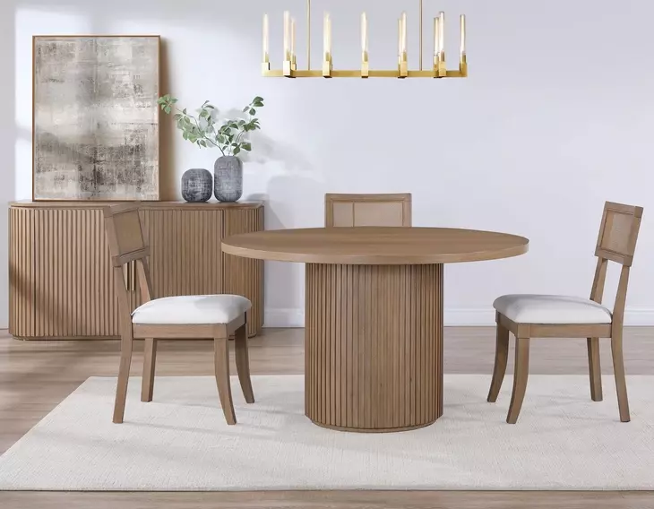 Colvin Brown Cane Side Chair Set of 2