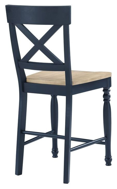 Darcy Beige and Midnight Blue Extendable Rectangular Counter Height Dining Room Set