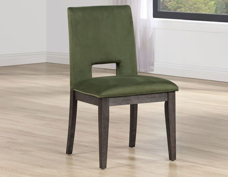 Evan Green Upholstered Side Chair Set of 2