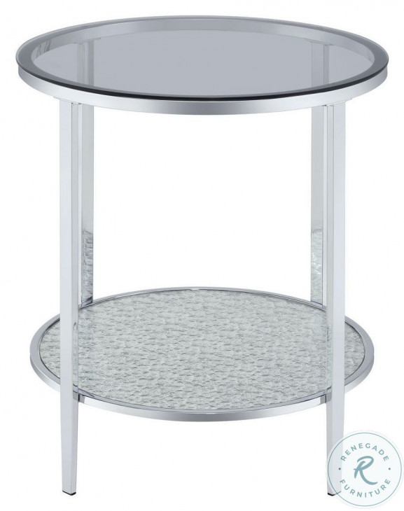 Frostine Chrome And Smokey Tempered Glass Occasional Table Set from ...