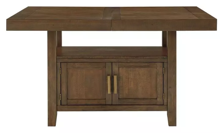 Garland Brown 80" Extendable Rectangular Counter Height Table with Storage