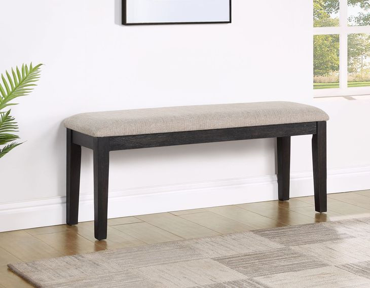 Harington Black 44" Upholstered Bench