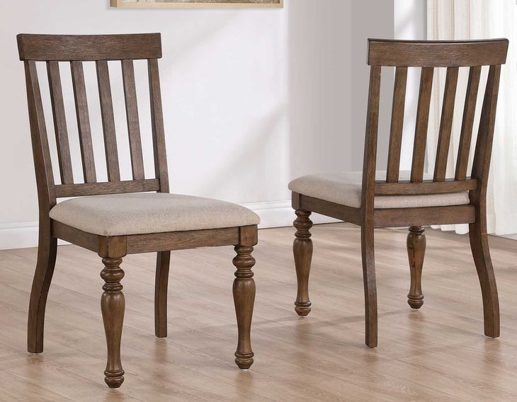 Joanna Brown Slat Back Side Chair Set of 2