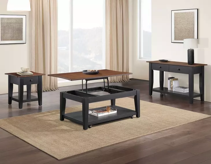 Joplin Black and Brown Square End Table