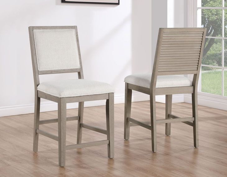 Lily Gray Upholstered 24" Counter Height Stool Set of 2