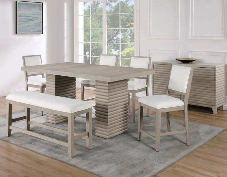 Lily Brown Extendable Counter Height Dining Room Set