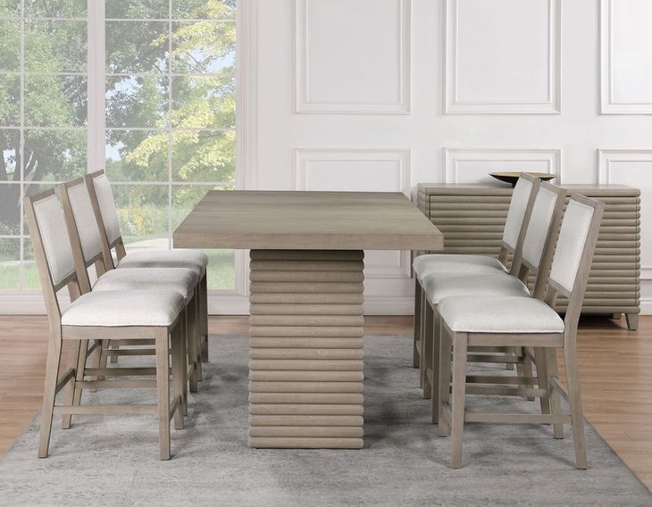 Lily Brown Extendable Counter Height Dining Room Set